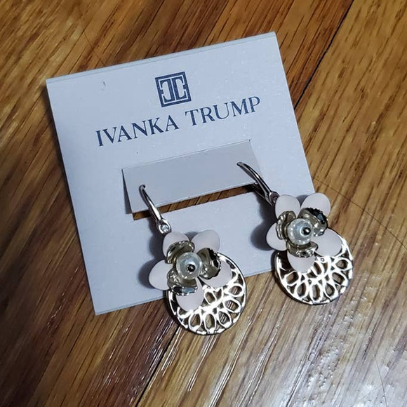 Ivanka Trump Jewelry - NWT! Ivanka Trump Gold-Tone Imitation Pearl & Flower Drop Earrings
